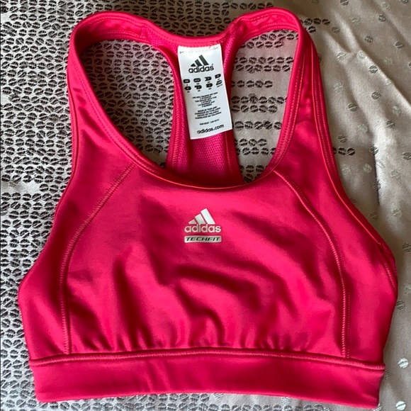 Adidas Techfit Deep Pink Racerback Sport Bra - Picture 2 of 9